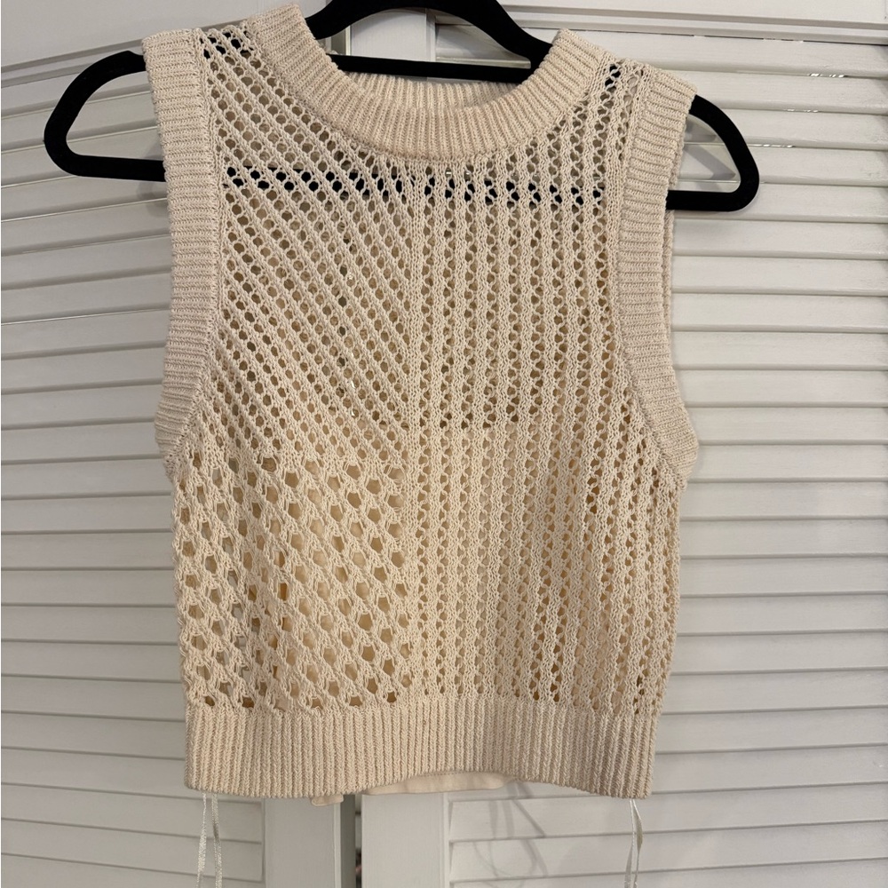 ALC | Sawyer Crochet Top In Bone/Cream | M